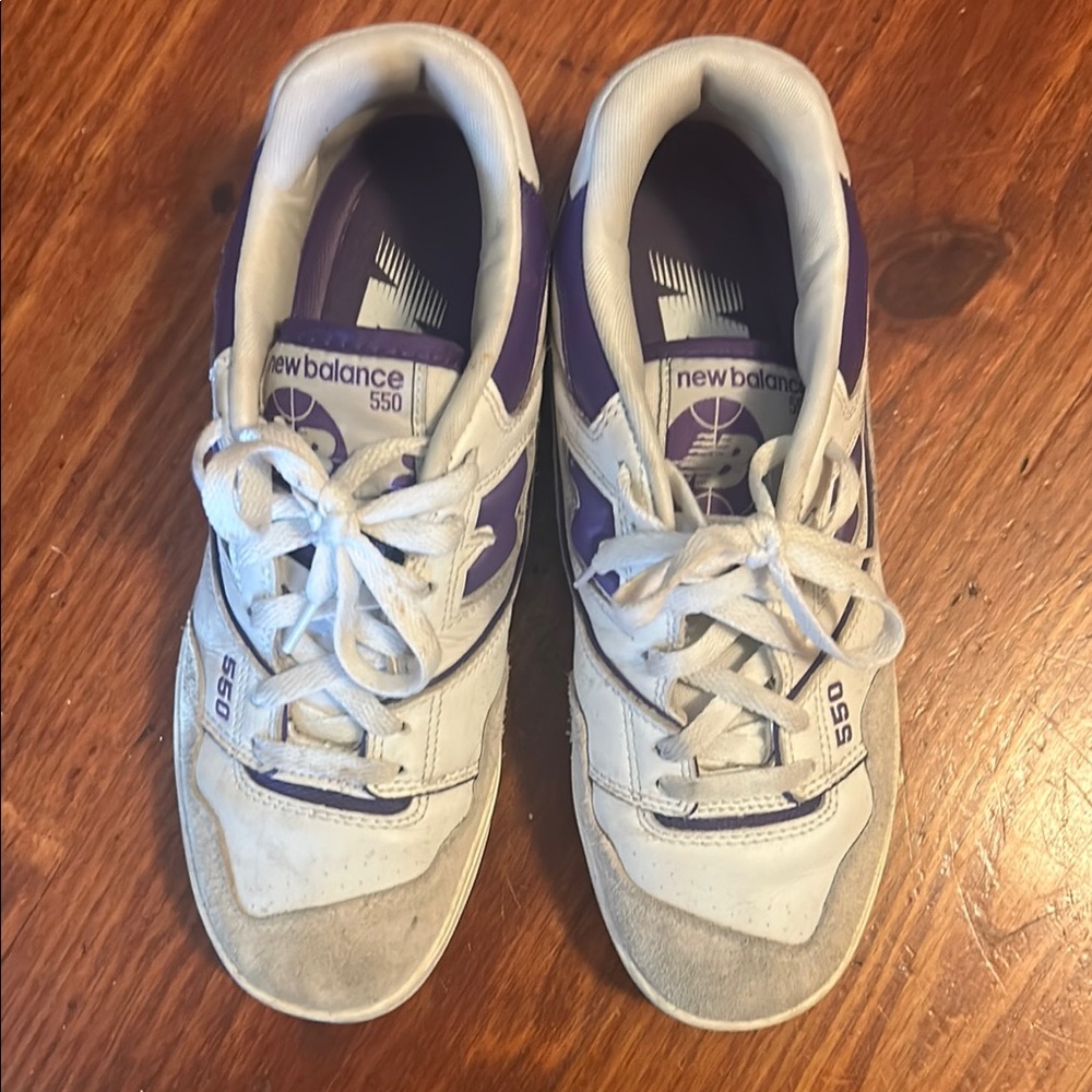 New Balance 550 White and Purple Women's Sneakers